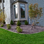 Plantings and stone mulch in Southeastern Wisconsin